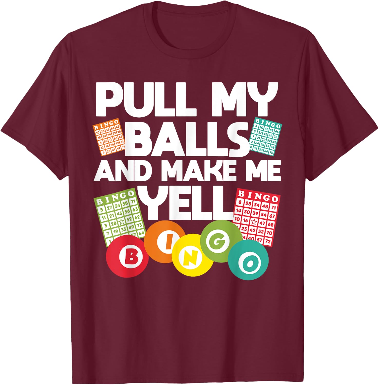 Funny Bingo Women Lucky Bingo Lover Caller Gambling Small T-Shirt - T-Shirt | Maroon