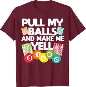 Funny Bingo Women Lucky Bingo Lover Caller Gambling Small T-Shirt - T-Shirt | Maroon
