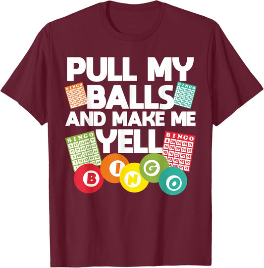 Funny Bingo Women Lucky Bingo Lover Caller Gambling Small T-Shirt - T-Shirt | Maroon