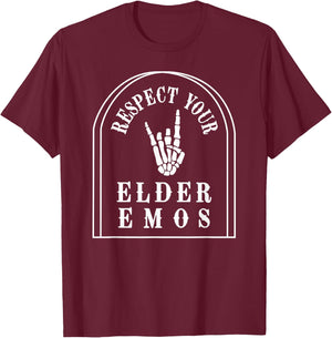Respect Your Elder Emos T-Shirt - T-Shirt | Maroon