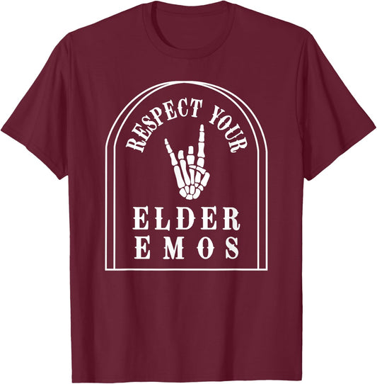 Respect Your Elder Emos T-Shirt - T-Shirt | Maroon