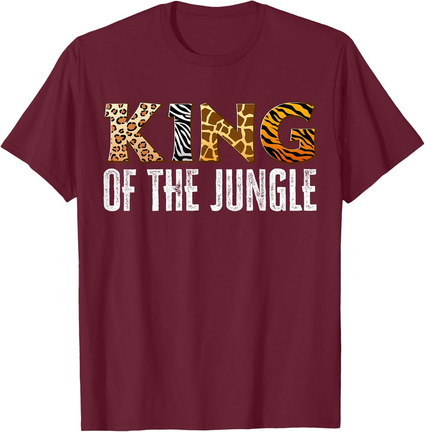 King of The Jungle Zoo Safari Squad Family Birthday Party T-Shirt - T-Shirt | Maroon