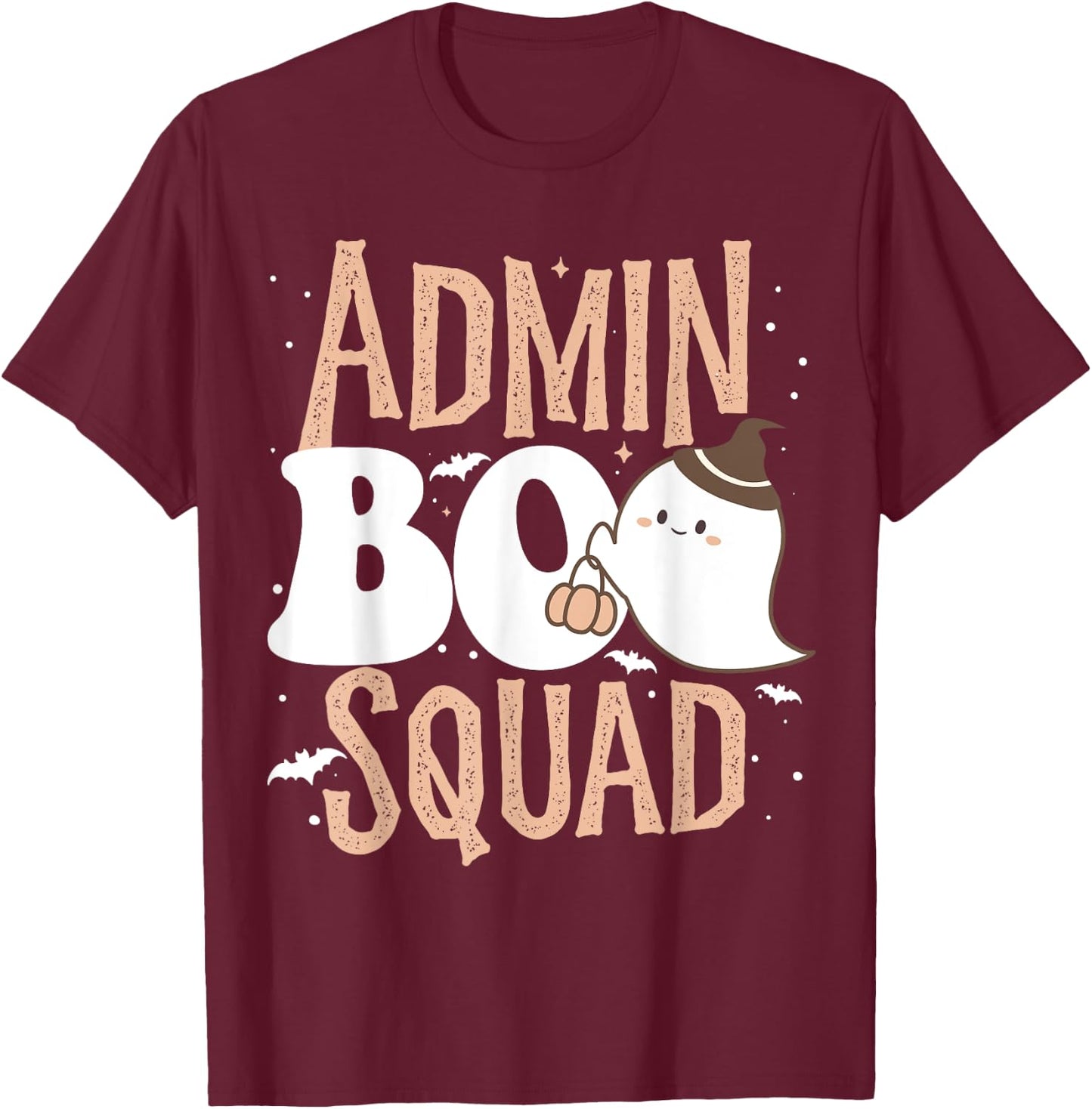 Funny Cute Halloween School Admin BOO Squad Costume T-Shirt - T-Shirt | Maroon