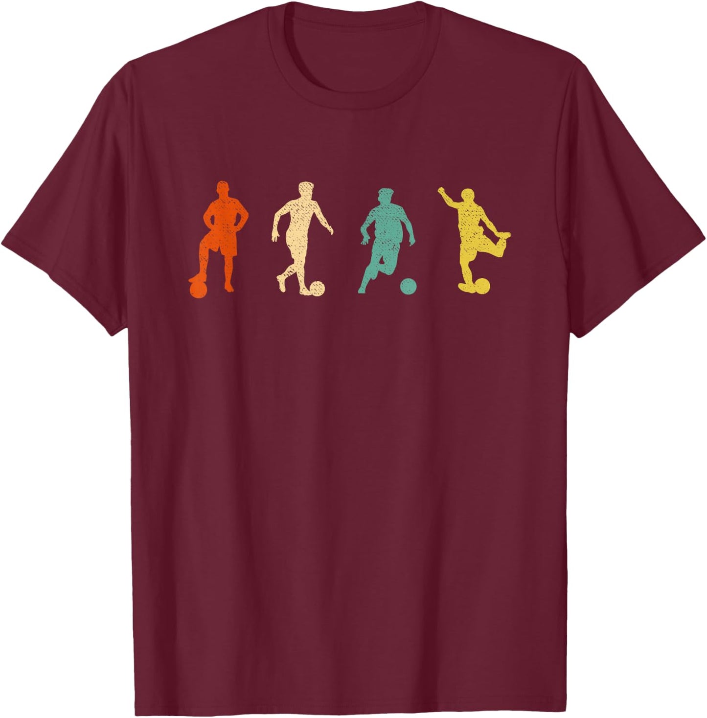 Vintage Soccer Graphic Design Futbol Football Soccer Player T-Shirt - T-Shirt | Maroon