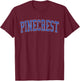 Vintage Pinecrest FL Distressed Blue Varsity Style T-Shirt - T-Shirt | Maroon
