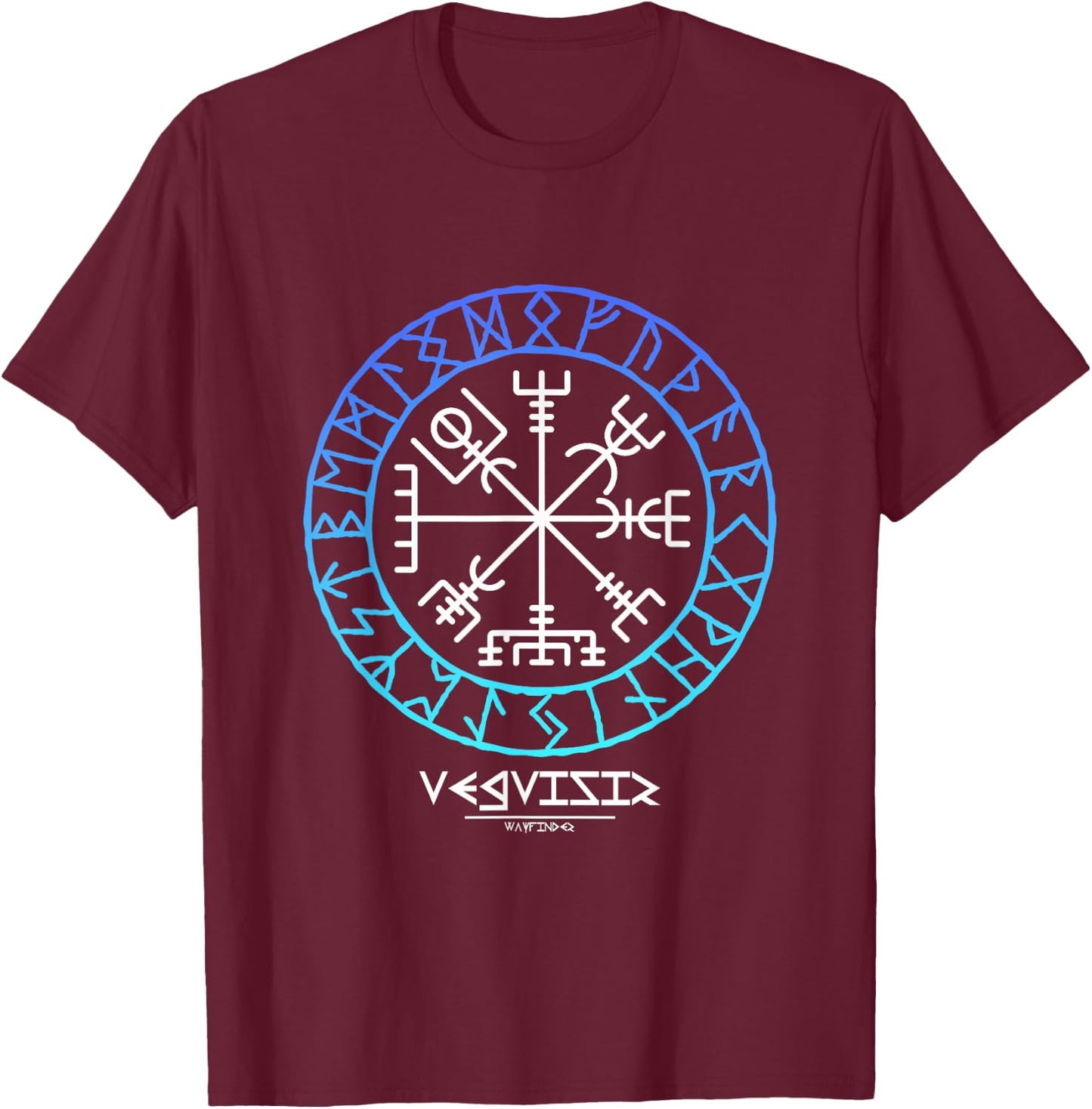 Viking symbol VEGVISIR Nordic symbol Celtic rune T-Shirt - T-Shirt | Maroon