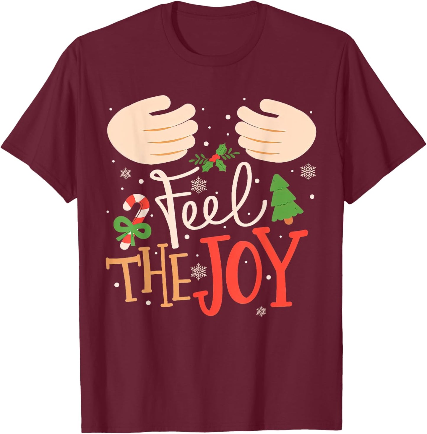 Jingle My Bells Feel The Joy Funny Christmas Matching Couple T-Shirt - T-Shirt | Maroon
