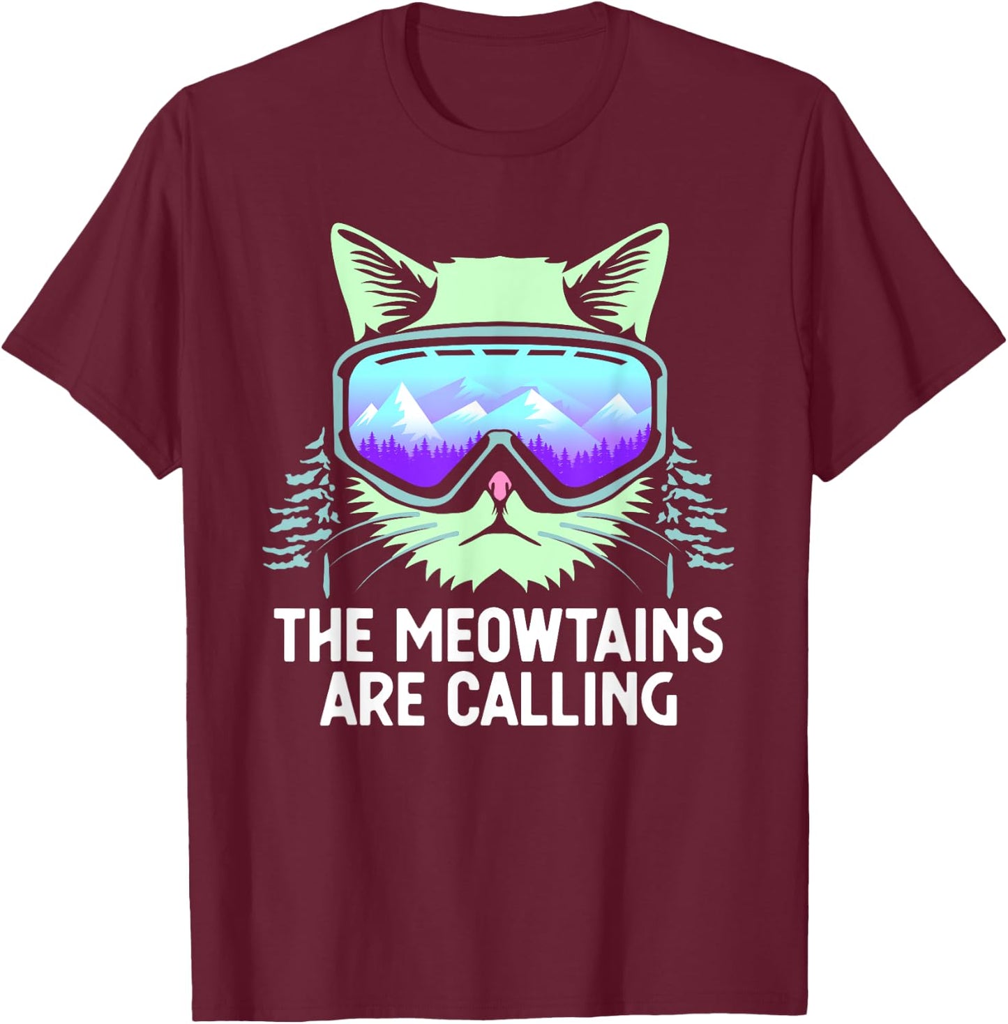 Cool Snowboard Women Kids Ski Lover Mountain Skier T-Shirt - T-Shirt | Maroon