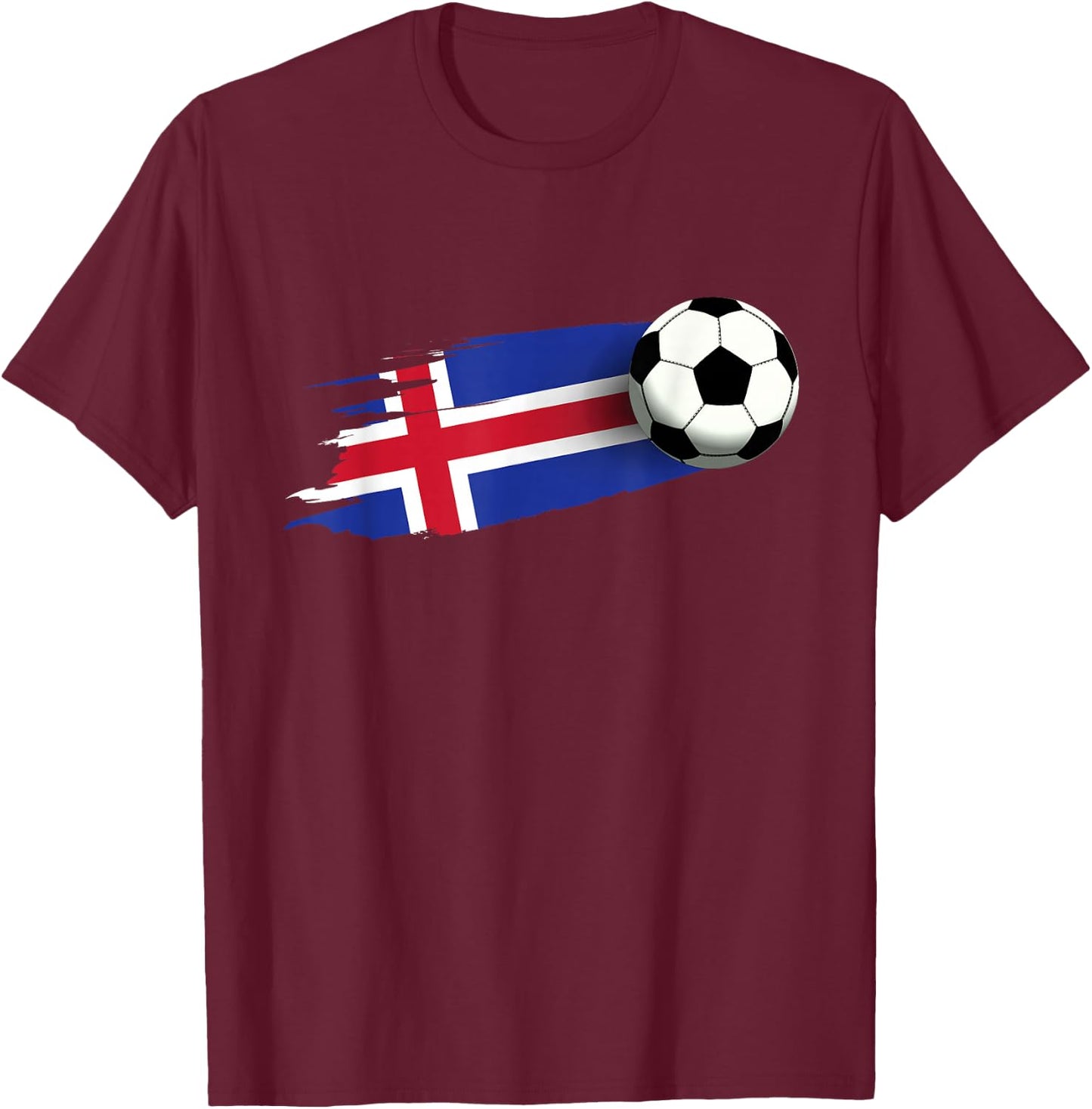 Iceland Flag Jersey Icelandic Soccer Team Icelandic T-Shirt - T-Shirt | Maroon