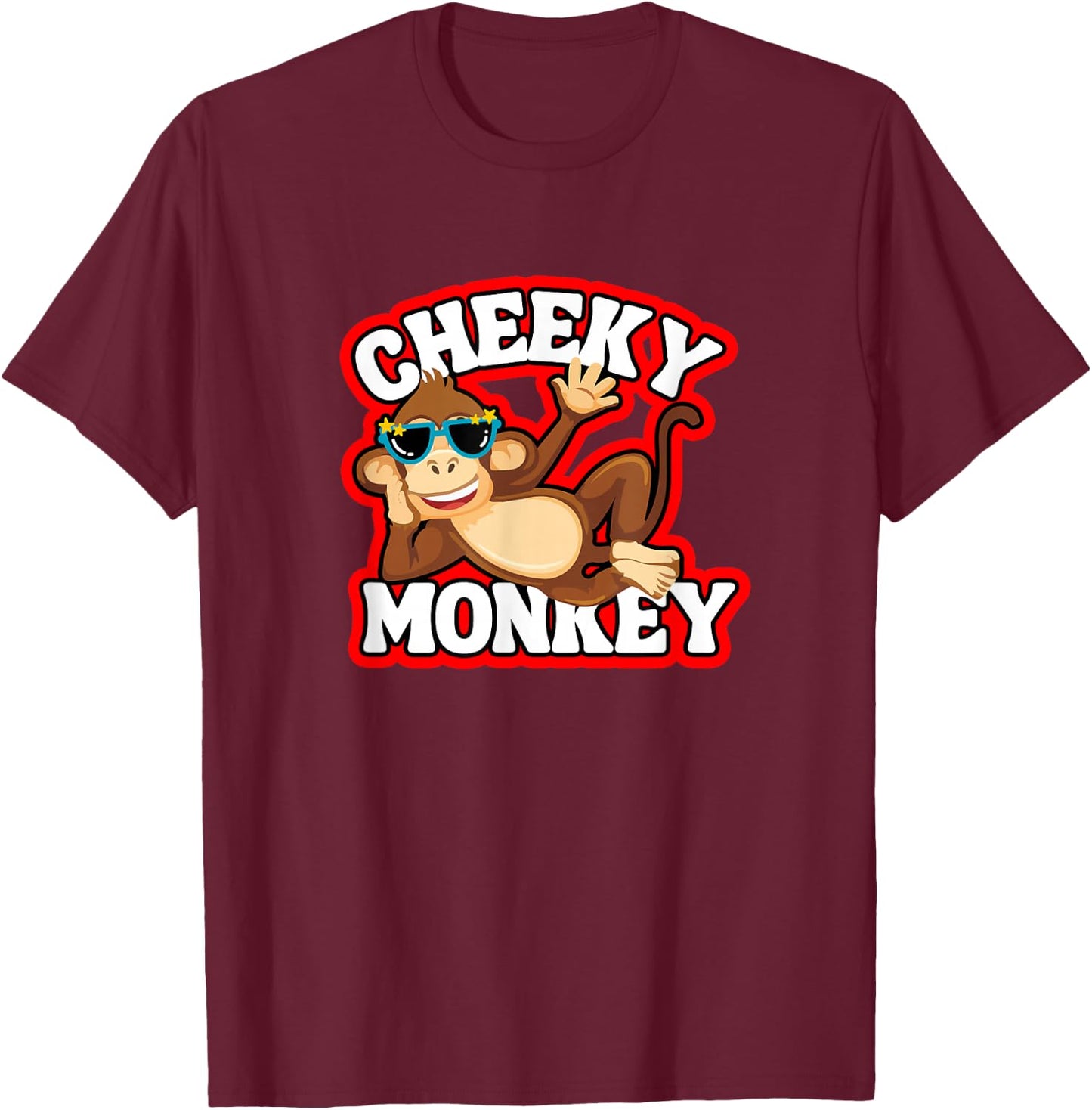 Cheeky Monkey Funny Monkeys Monkies Kids Boys Girls T-Shirt - T-Shirt | Maroon