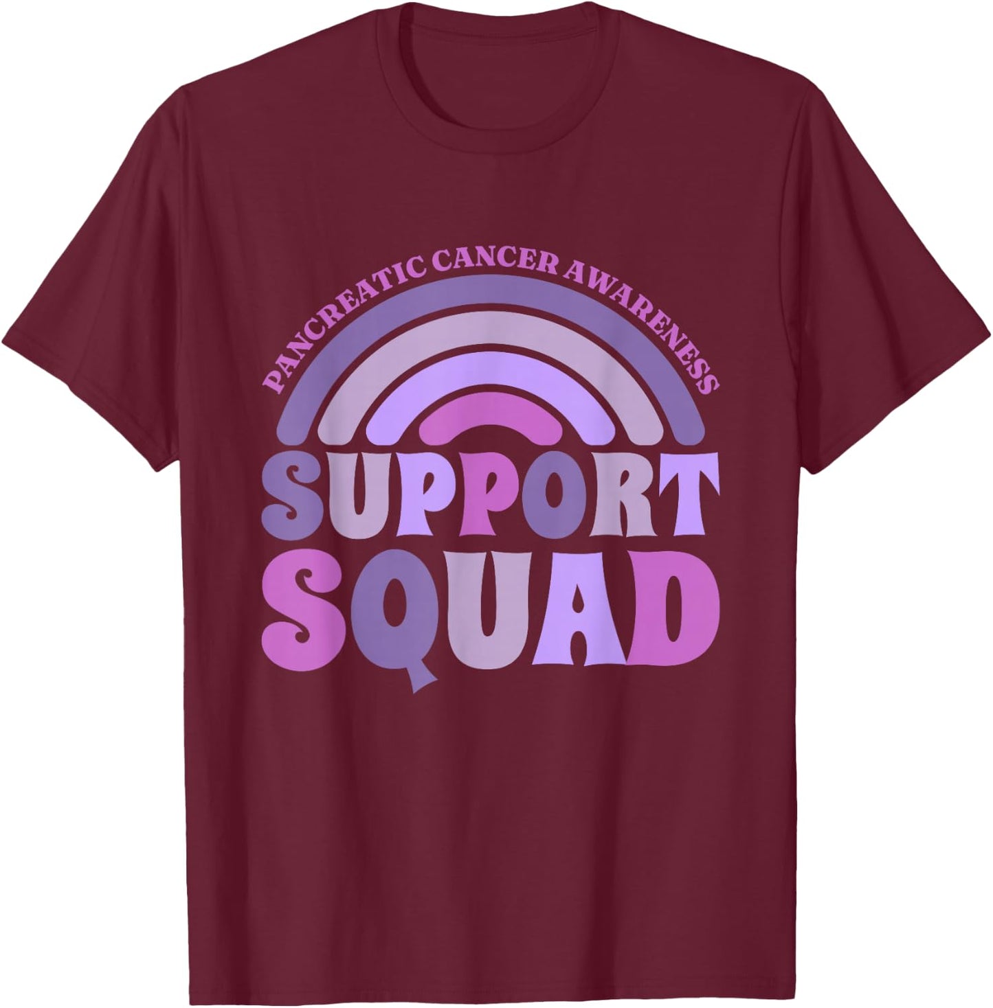 Support Squad Pancreatic Cancer Awareness, Pancreatic Cancer T-Shirt - T-Shirt | Maroon