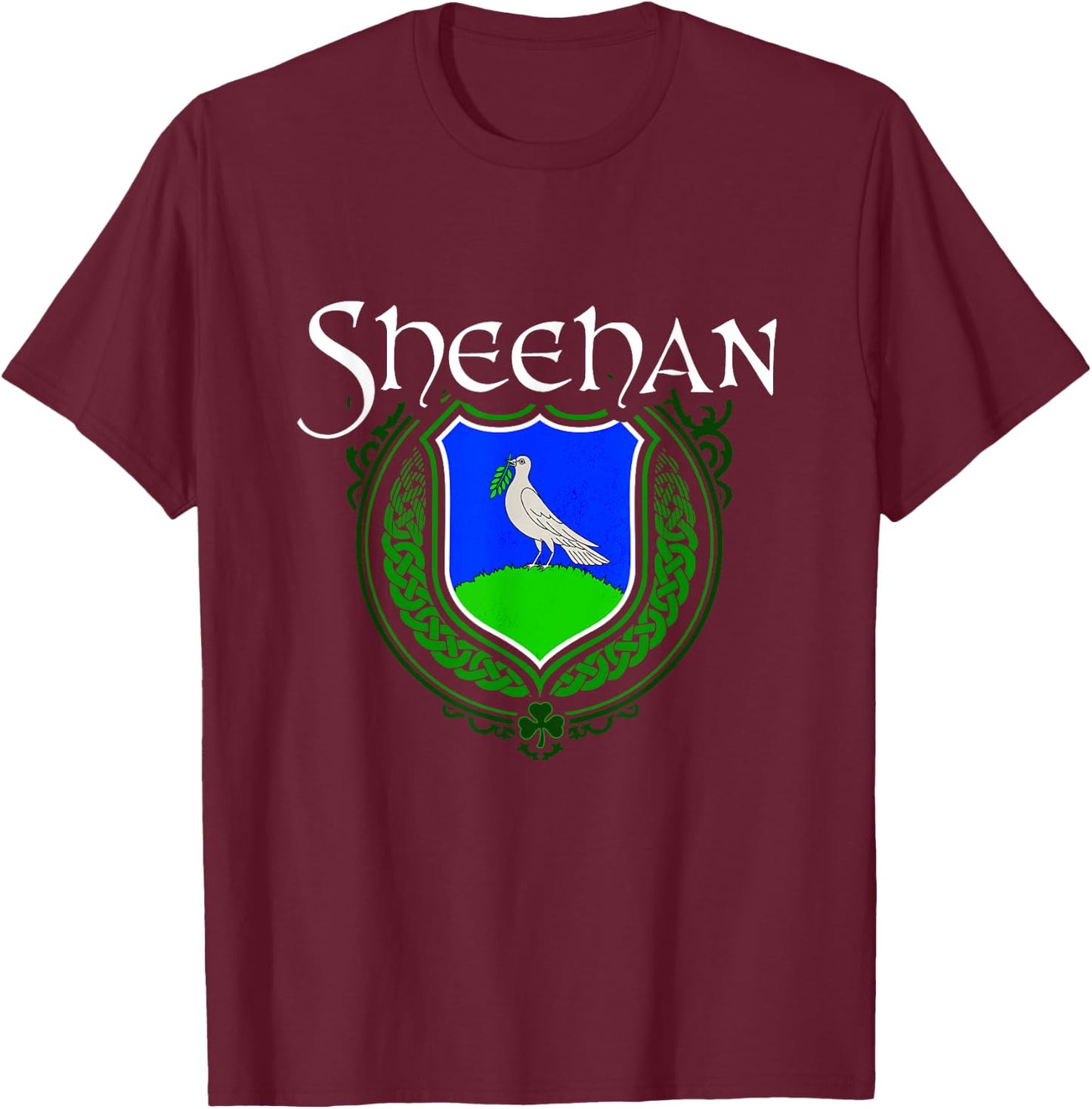 Sheehan Surname Irish Clan Tartan Badge Ireland T-Shirt - T-Shirt | Maroon