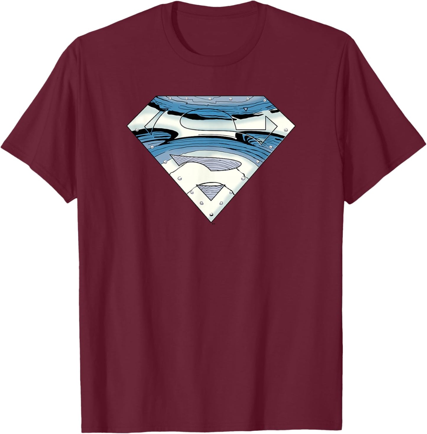 DC Comics Superman Steel Comic Style Iconic Logo T-Shirt - T-Shirt | Maroon