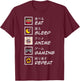 Eat Sleep Anime Gaming Repeat Gamer Teen Boys Girls Kids T-Shirt - T-Shirt | Maroon