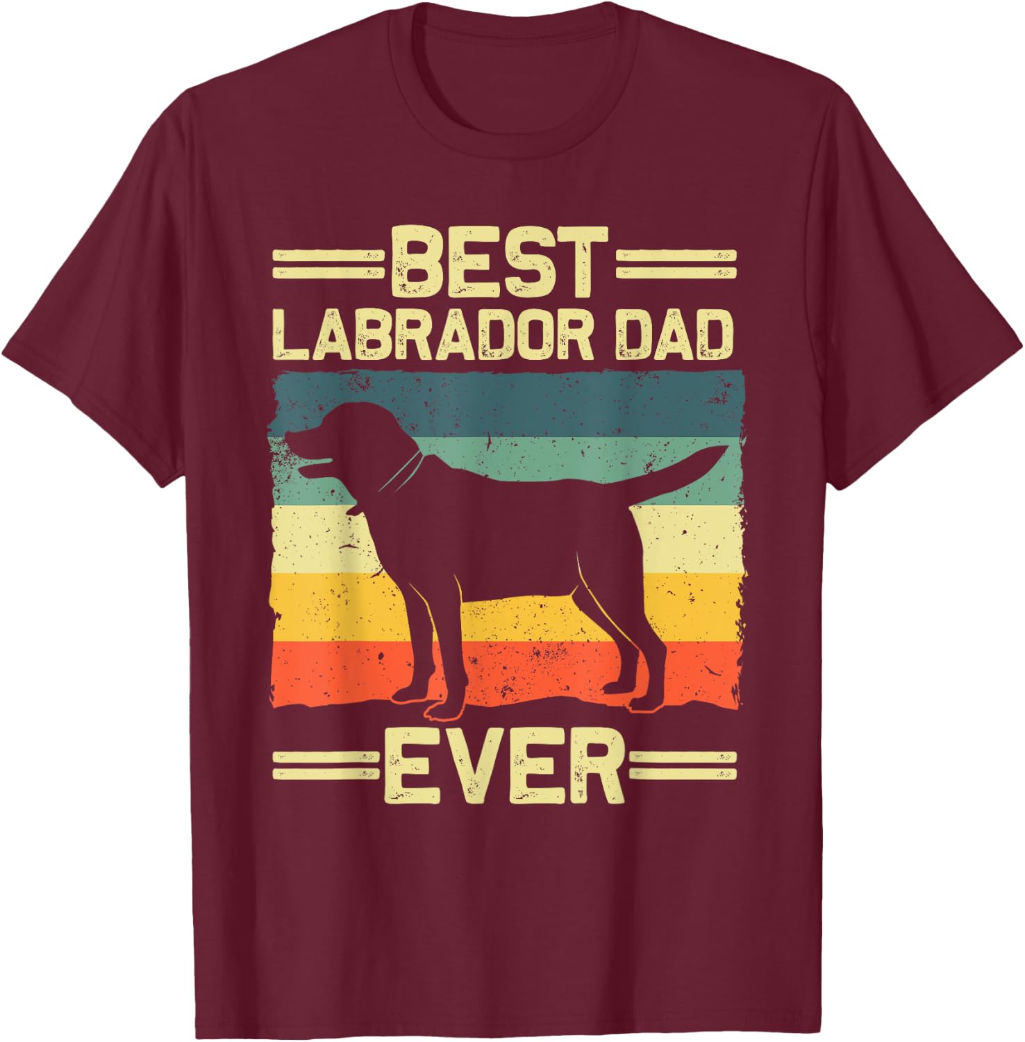 Labrador Dad Black Lab Yellow Labrador Retriever T-Shirt - T-Shirt | Maroon