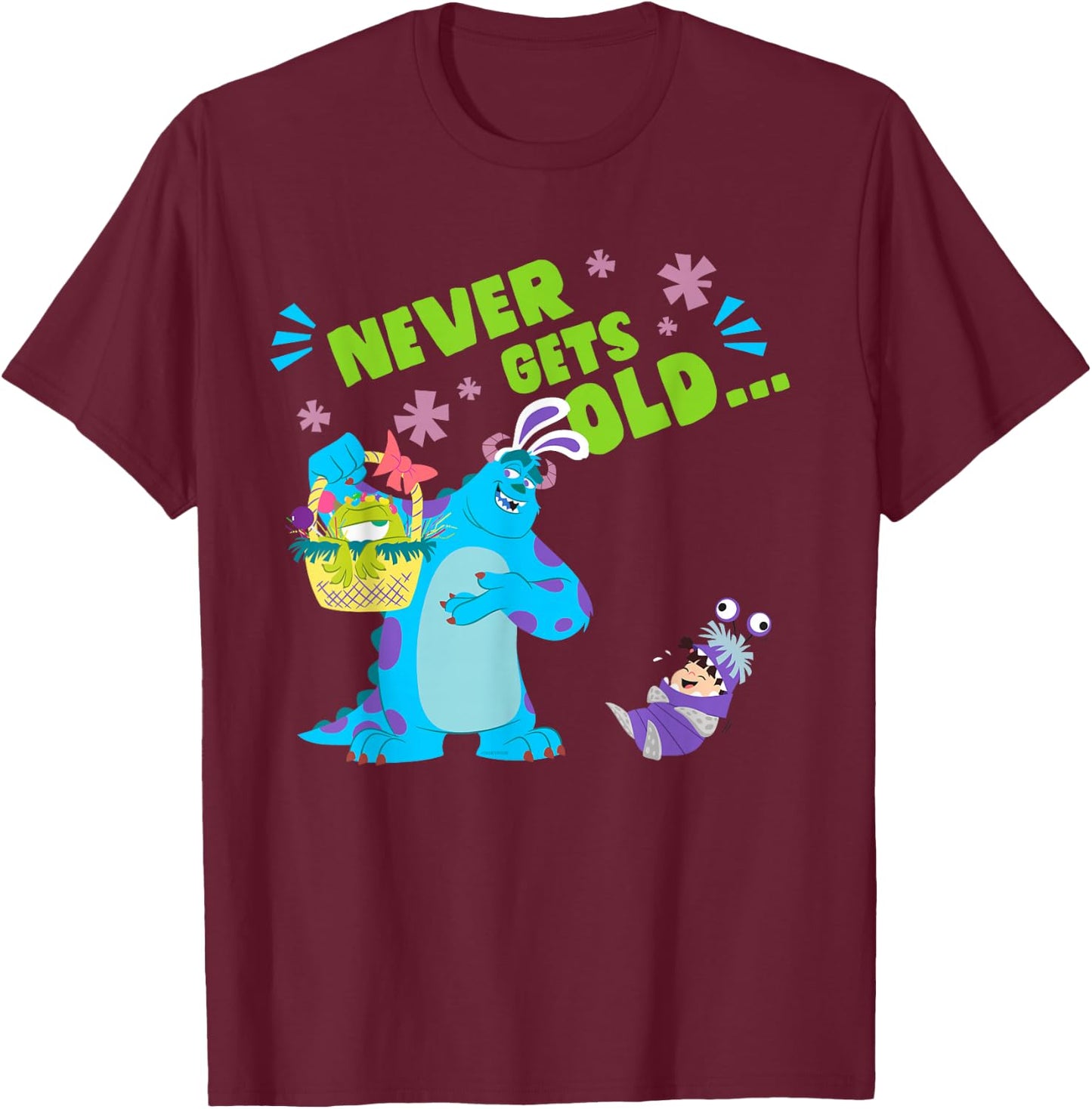 Disney and Pixar’s Monsters, Inc. Mike Sulley Boo Easter T-Shirt - T-Shirt | Maroon