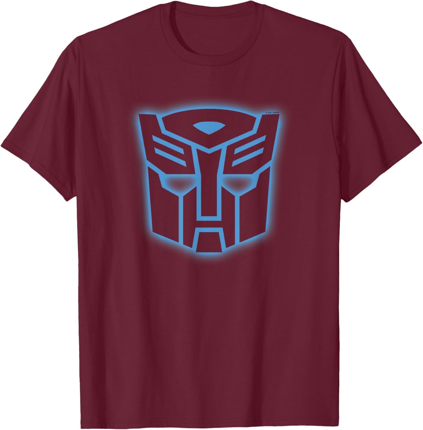 Transformers Autobots Blue Neon Epic Logo T-Shirt - T-Shirt | Maroon