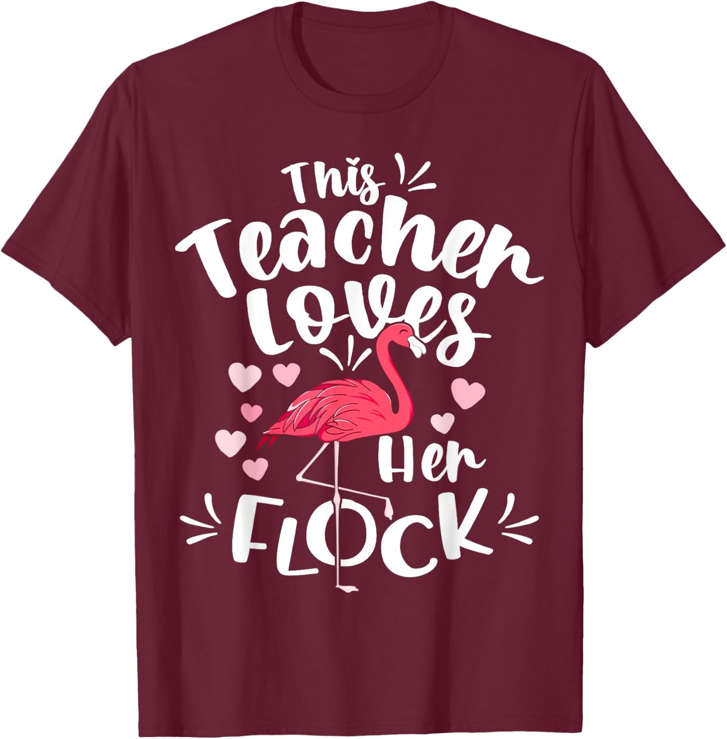 This Assistant Principal Loves Her Flock Flamingo Teacher Women Kids T-Shirt - T-Shirt | Maroon