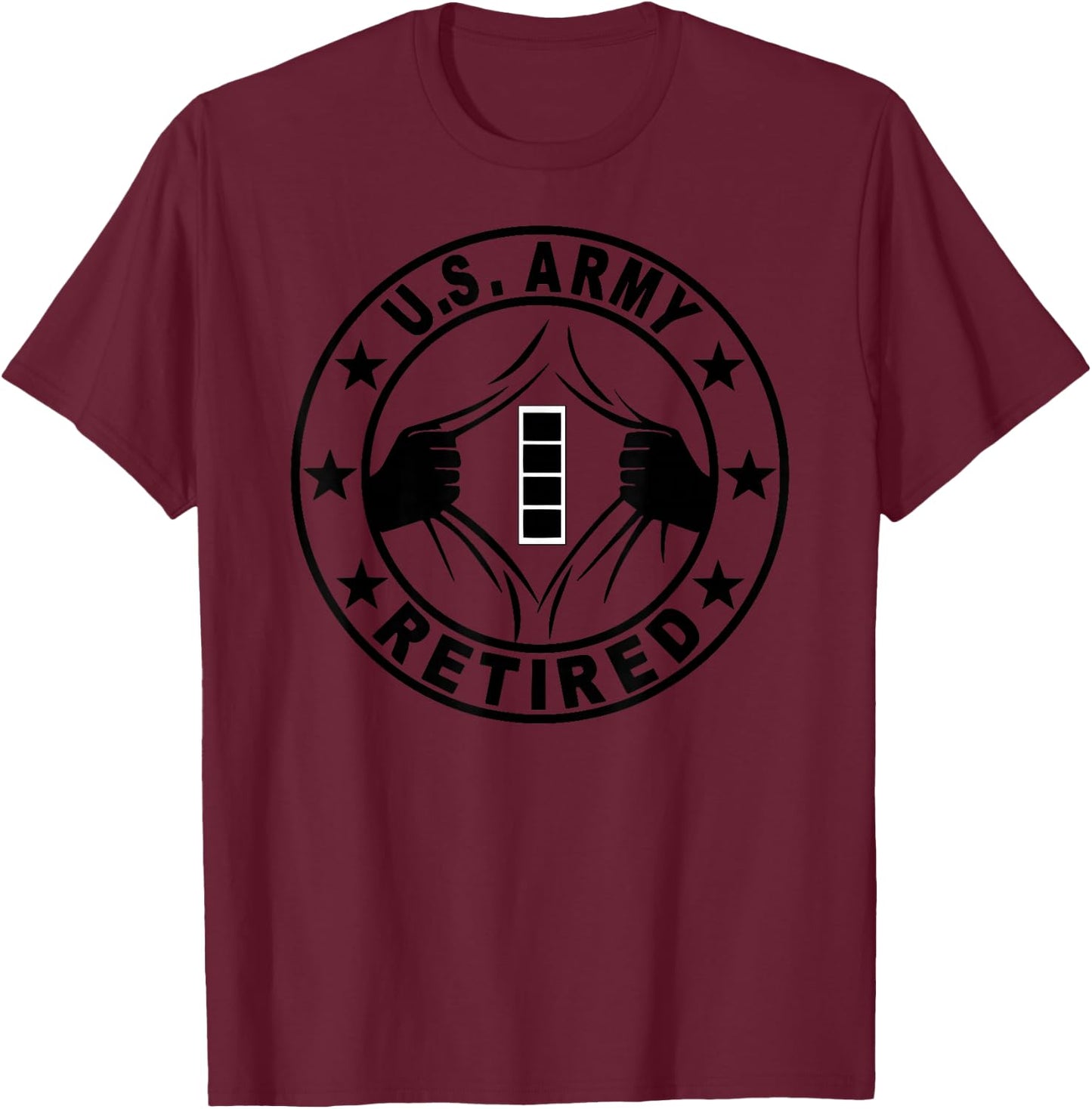 US Army Rank Chief Warrant Officer 4 (W-4) CW4 Retired T-Shirt - T-Shirt | Maroon