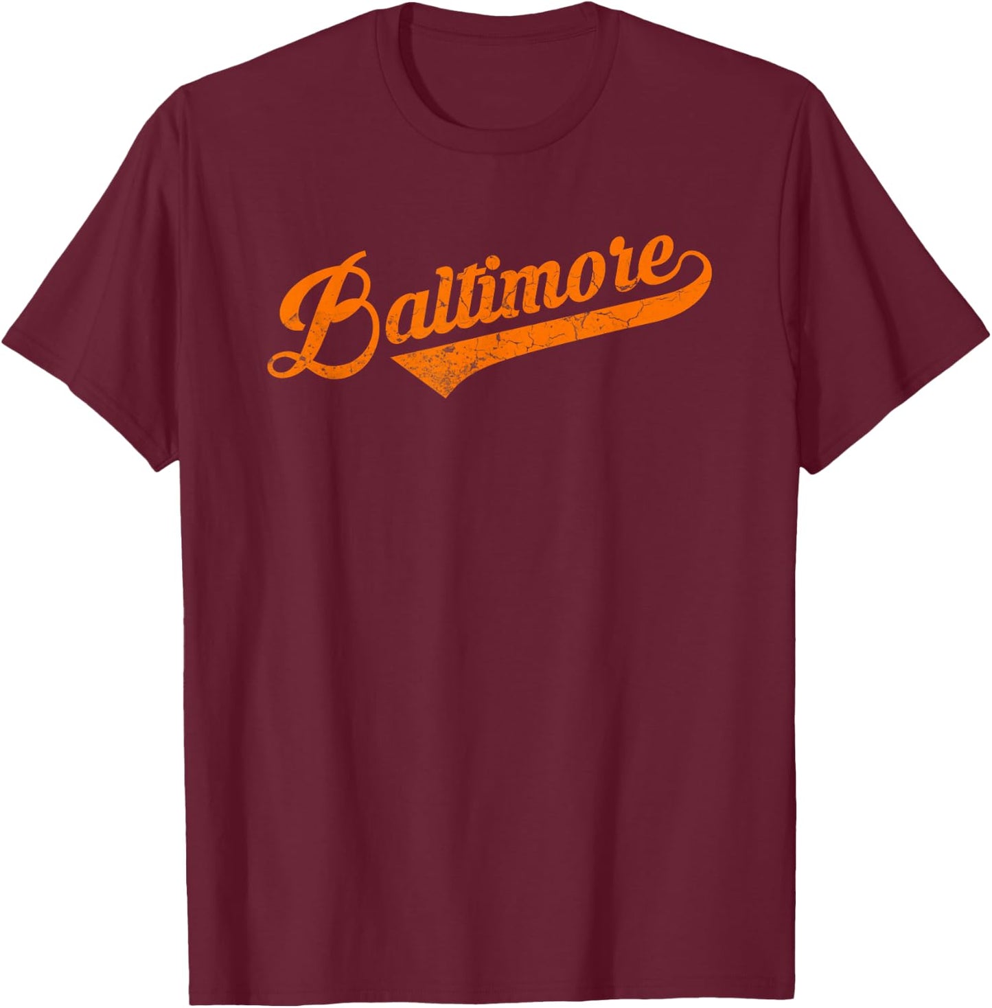 Vintage Baltimore Orange retro Fan T-Shirt - T-Shirt | Maroon