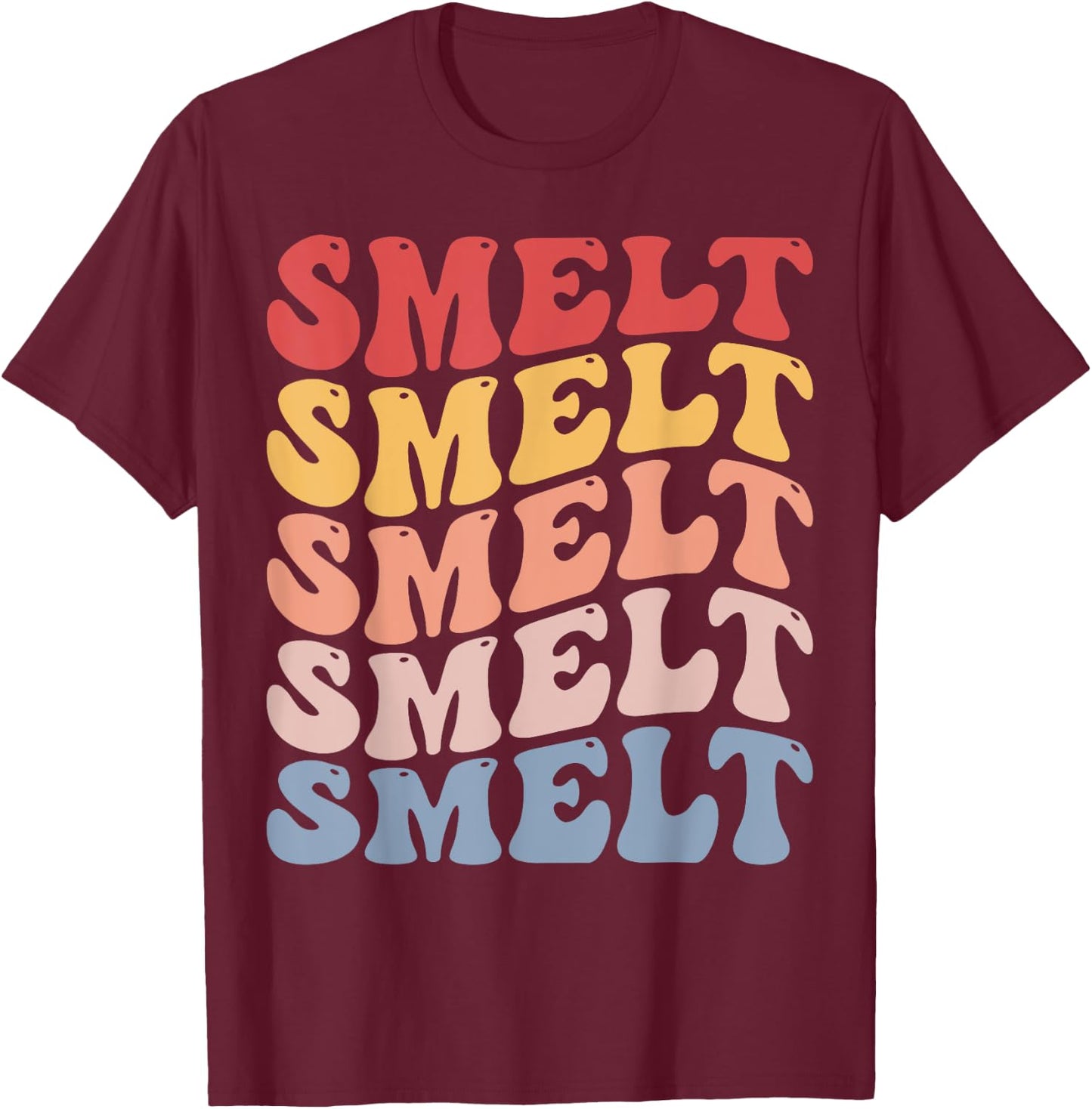 Smelt Groovy Retro Fish T-Shirt - T-Shirt | Maroon