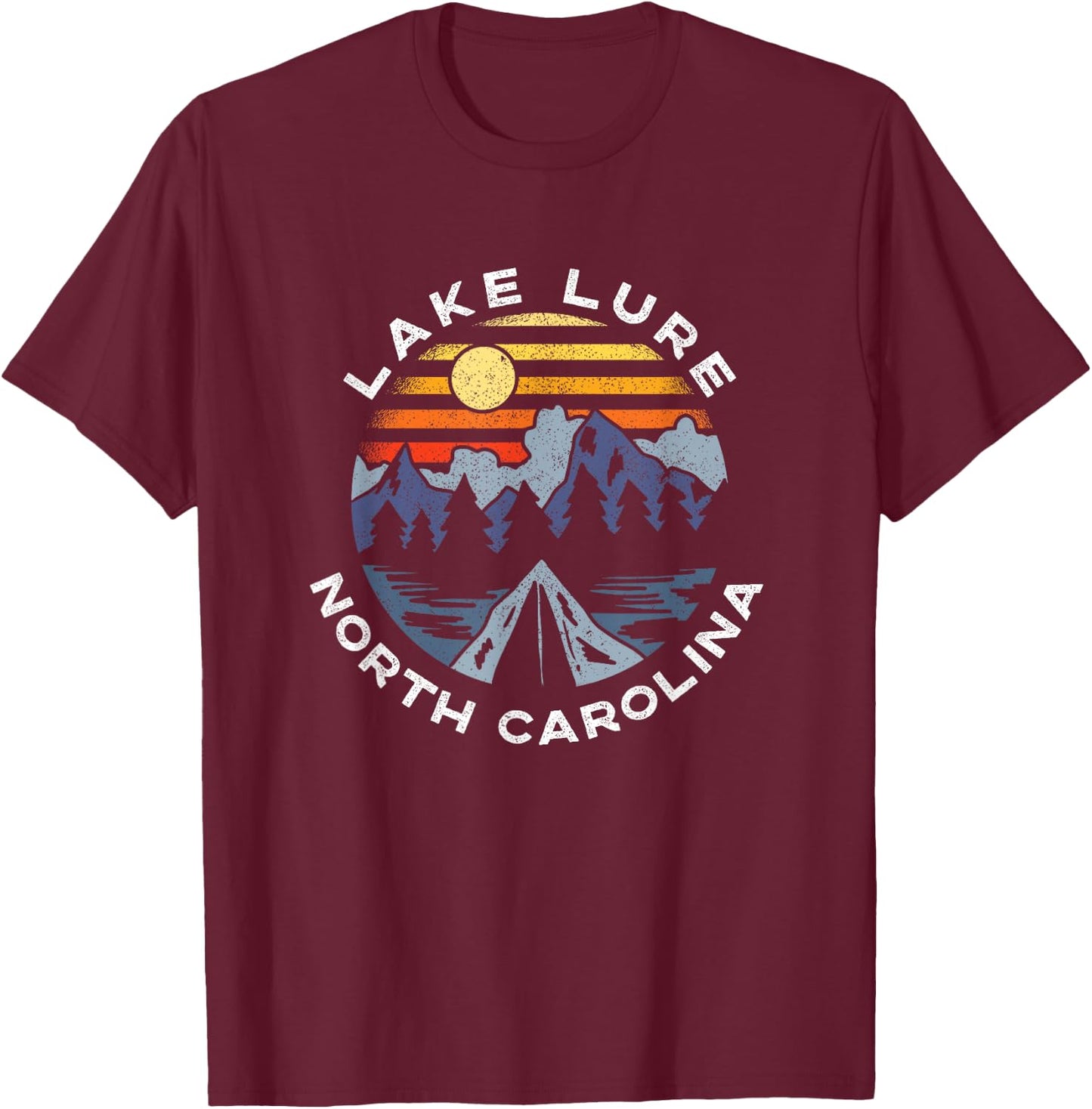 Lake Lure North Carolina Mountains Vacation Souvenir T-Shirt - T-Shirt | Maroon
