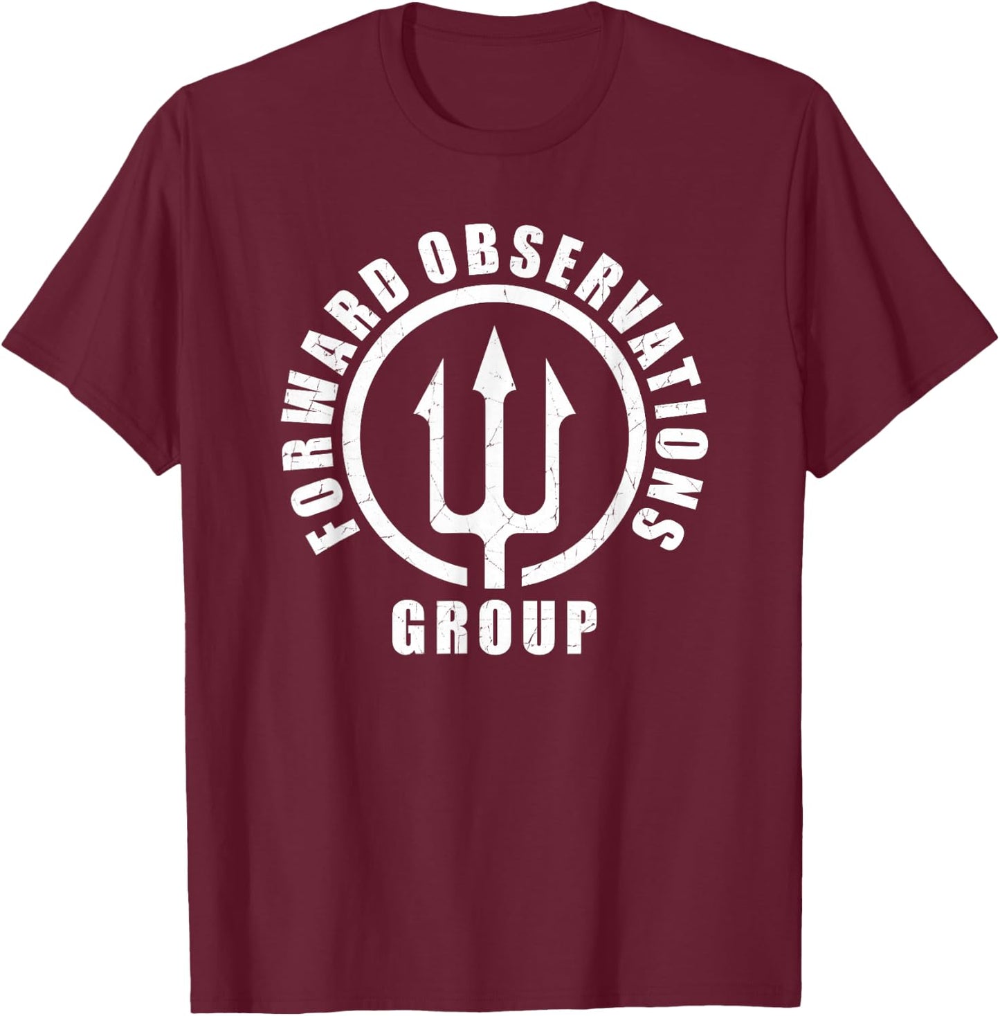 Forward Observations Group. Fog Trident Spear T-Shirt - T-Shirt | Maroon