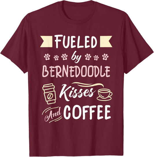 Mini Bernedoodle Mom Bernese Mountain Poo Coffee Lover T-Shirt - T-Shirt | Maroon