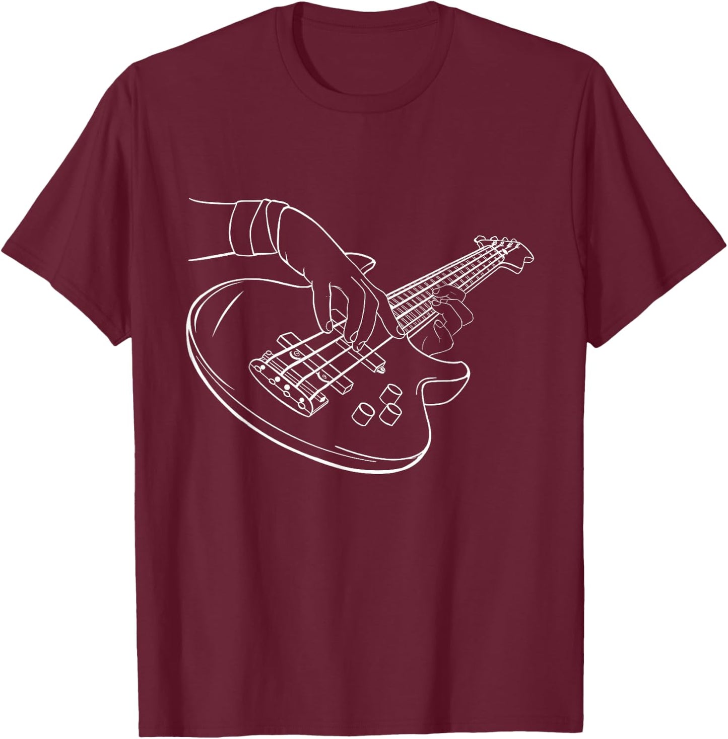 Bassist - Bass Guitar Player Guitarist Rock Musician Music T-Shirt - T-Shirt | Maroon