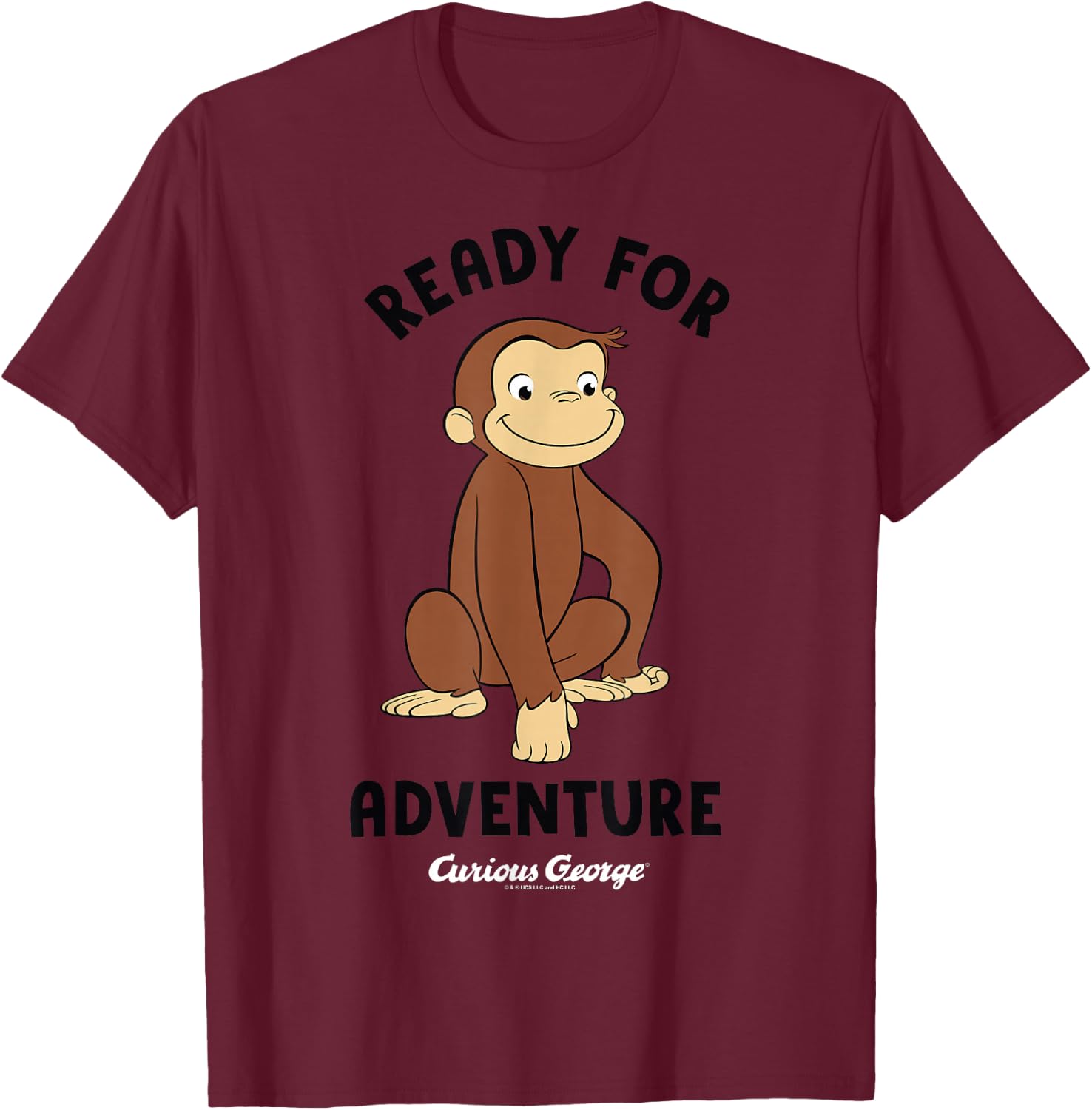 Curious George Ready for Adventure George Smiling T-Shirt - T-Shirt | Maroon