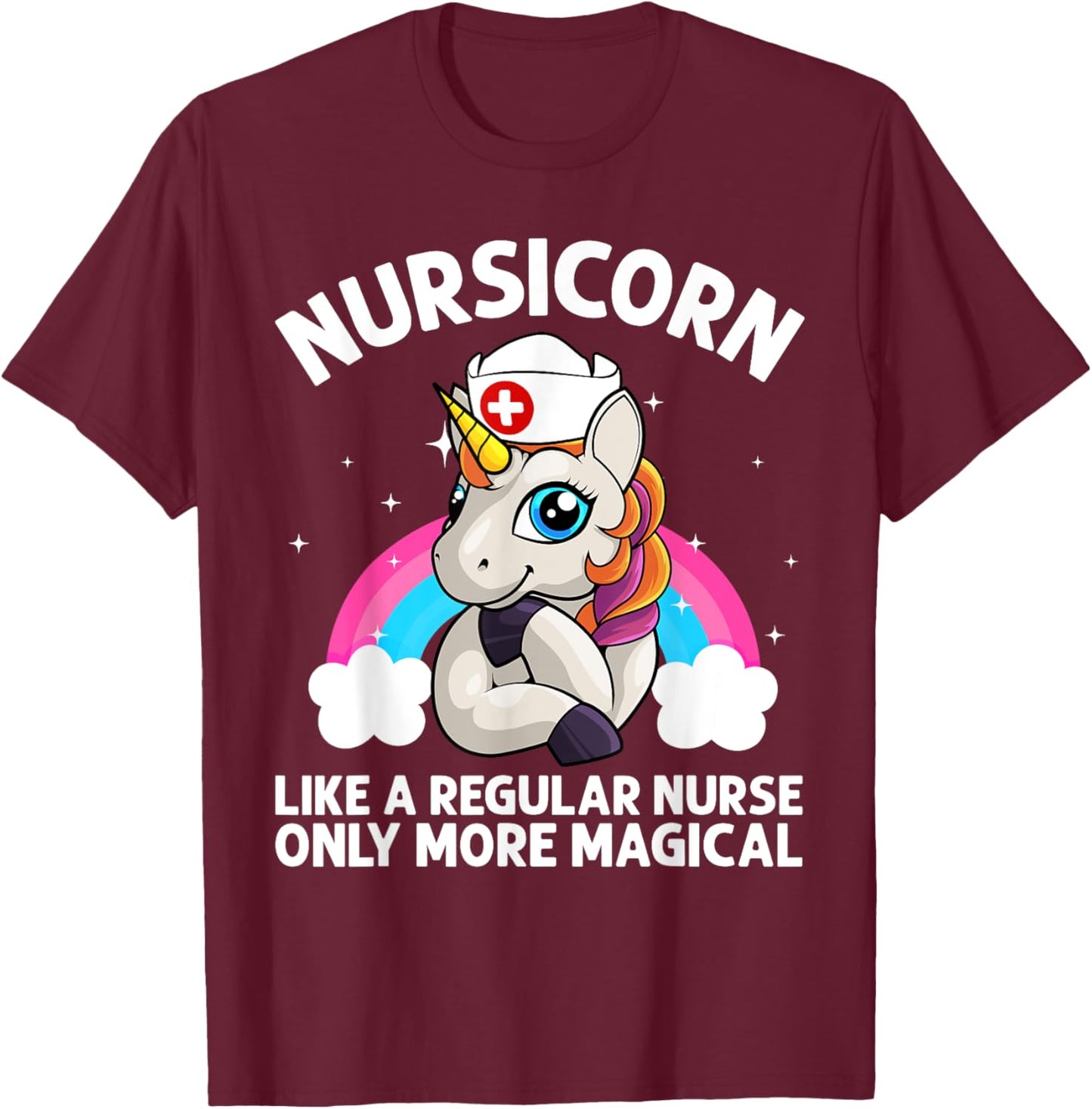 Cool Nurse Women Unicorn Medical Nurses RN Nursing T-Shirt - T-Shirt | Maroon