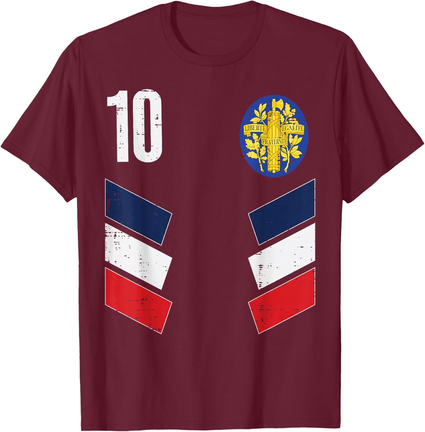 France Number 10 French Soccer Men Women Boys Girls Kids T-Shirt - T-Shirt | Maroon