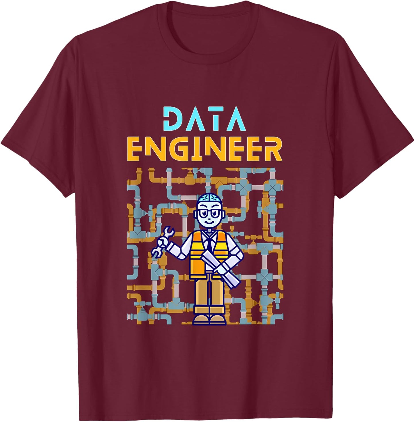 Data Engineer Data Analyst ETL Power BI Data Lake Warehouse T-Shirt - T-Shirt | Maroon