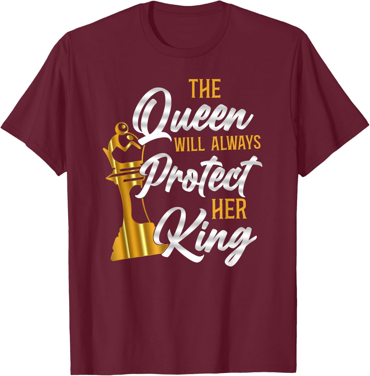 Chess Player Chess Piece Vintage Queen King T-Shirt - T-Shirt | Maroon