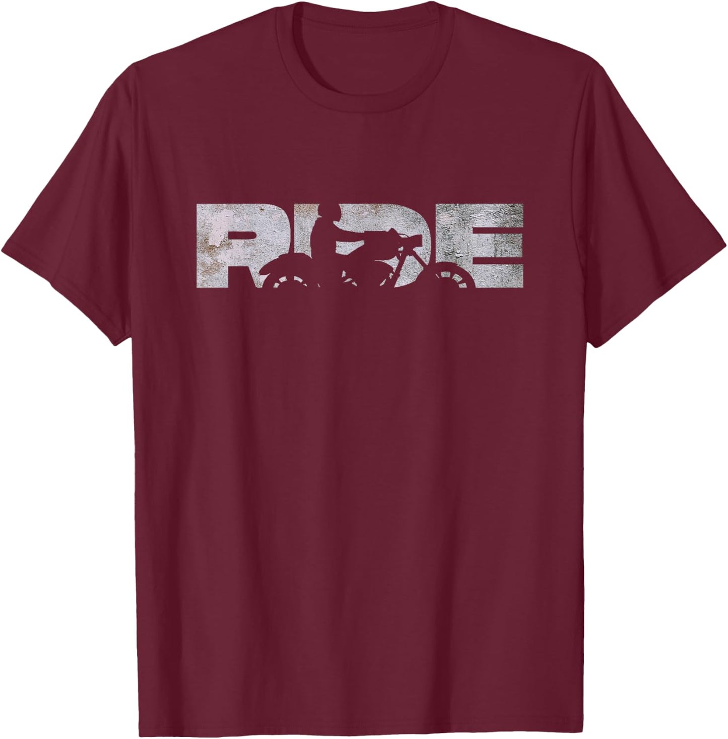 Motorcycle Clothing for Bikers - Black Motorcycle - -Adults - Short Sleeve - Small - - Modern - All Seasons - 1 Count T-Shirt - T-Shirt | Maroon