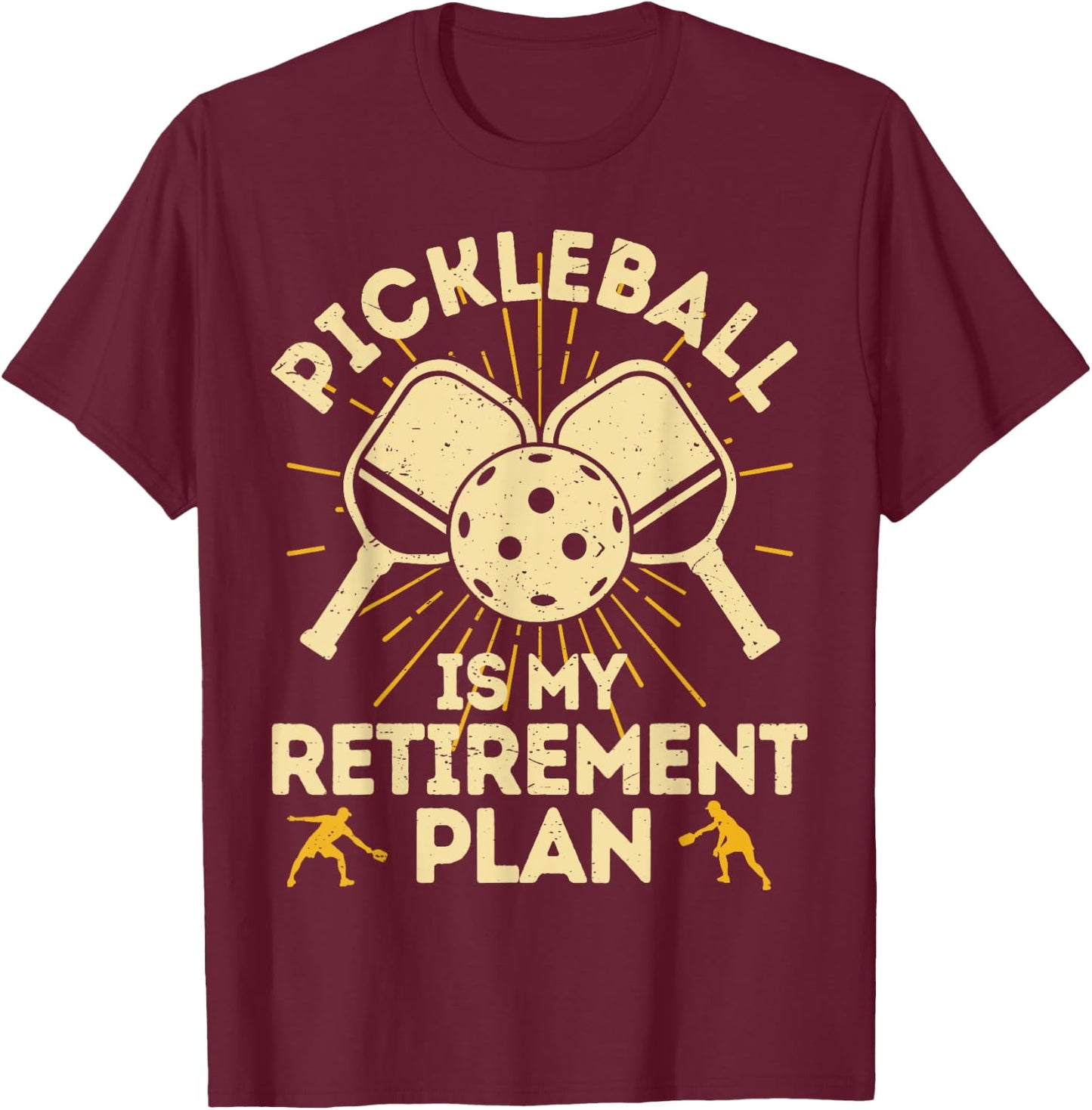 Funny Pickleball My Retirement Plan Vintage Women Player T-Shirt - T-Shirt | Maroon