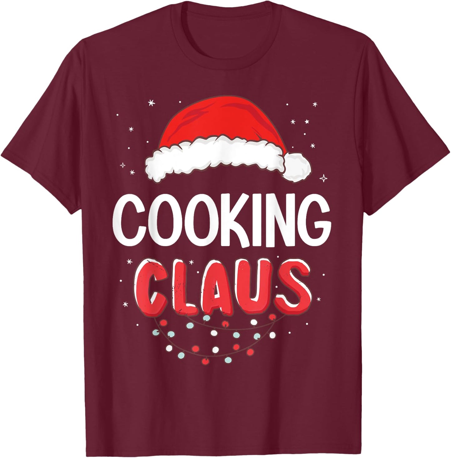 Cooking Santa Claus Christmas Matching Costume T-Shirt - T-Shirt | Maroon