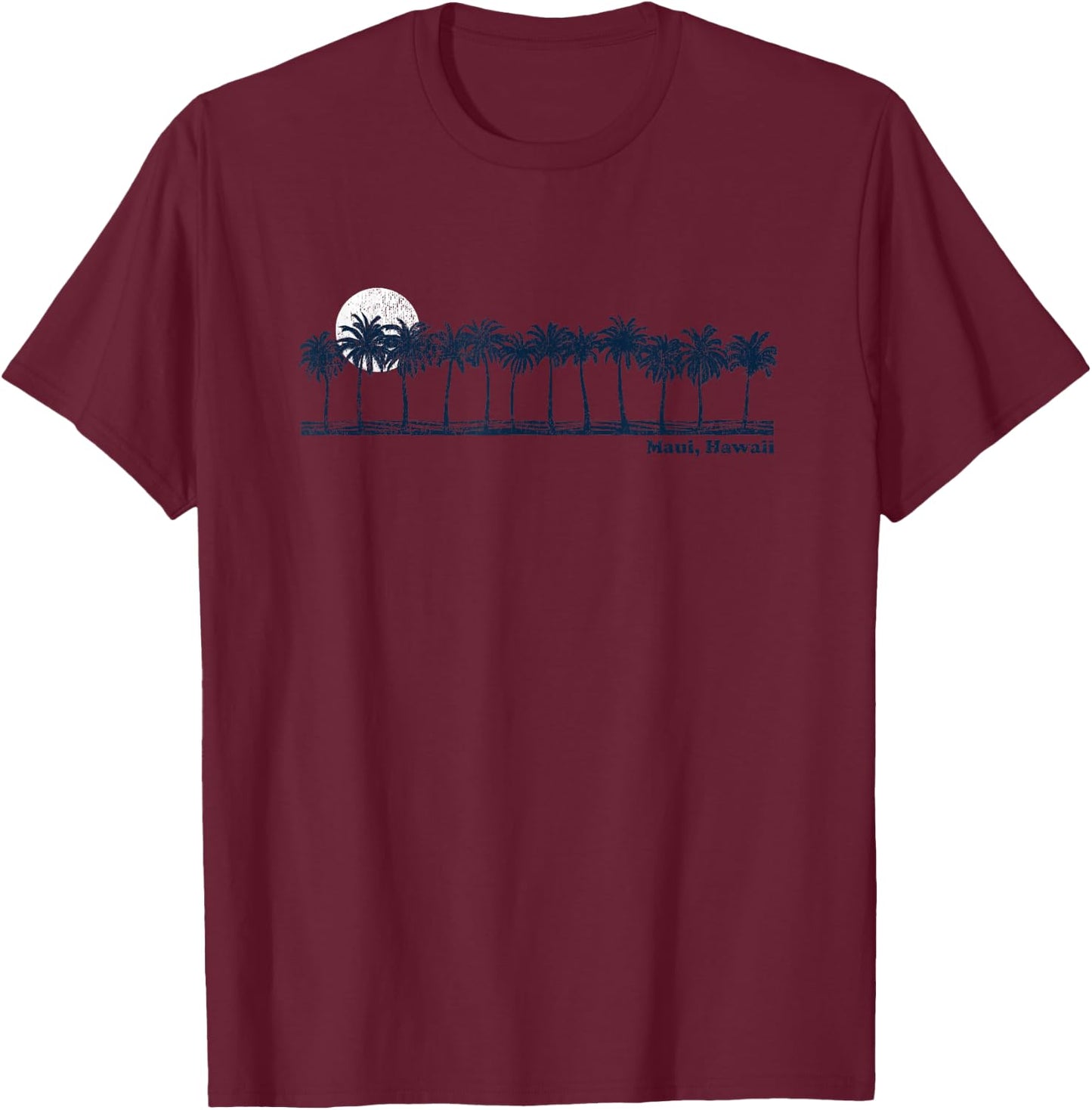 Maui Vintage 70s Retro Throwback Design T-Shirt - T-Shirt | Maroon