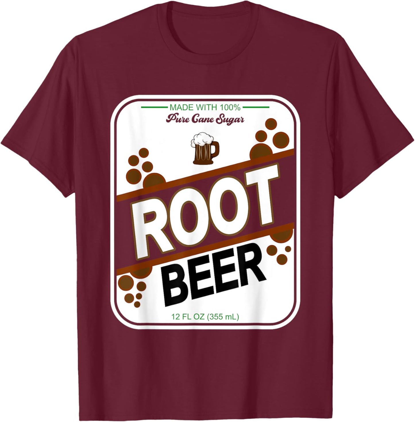 Retro Style ROOT BEER Costume Halloween T-Shirt - T-Shirt | Maroon