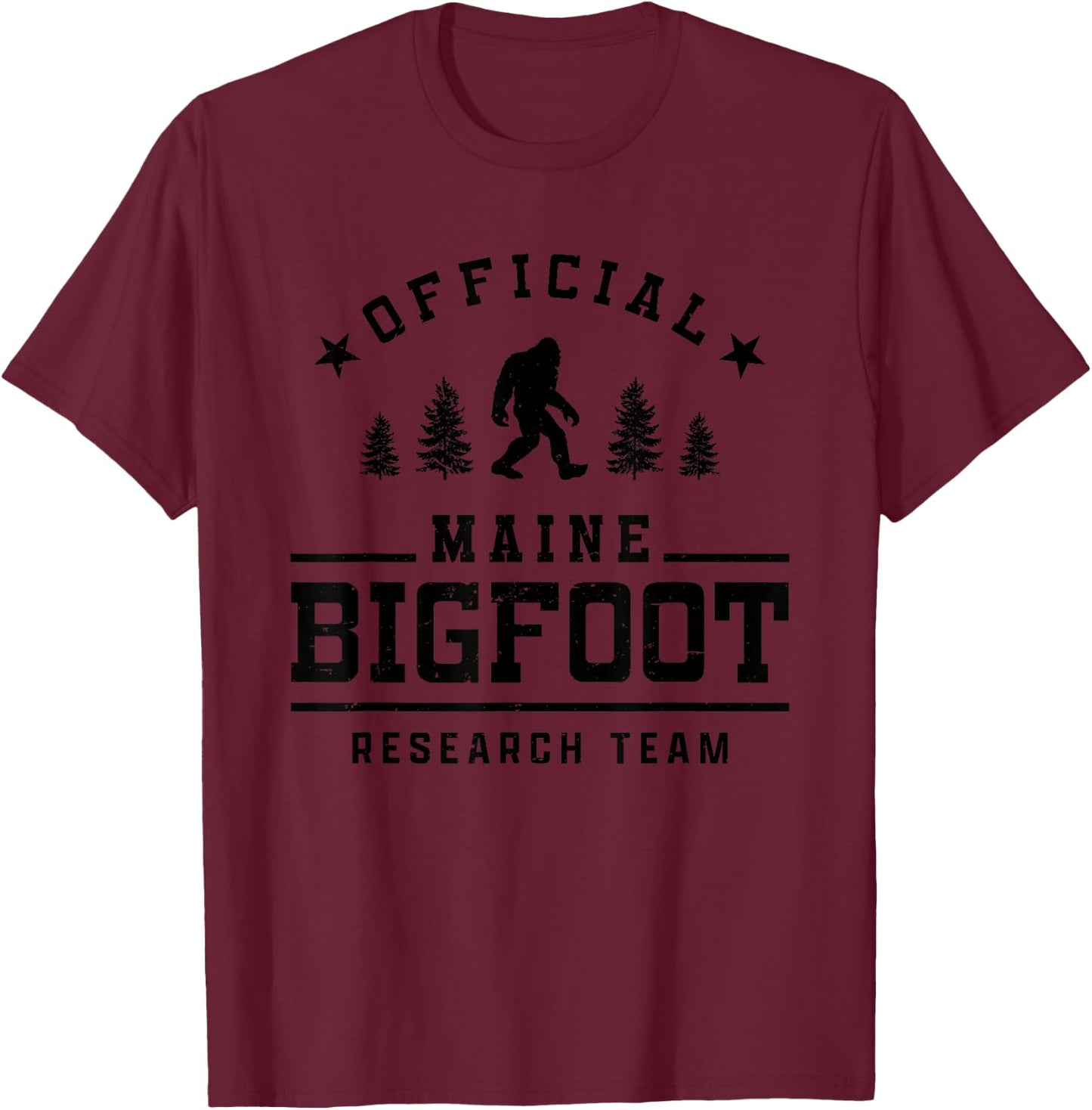 Official Maine Bigfoot Research Team T-Shirt - T-Shirt | Maroon