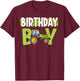 Birthday Boy Family Matching Tractors Farm Trucks Bday T-Shirt - T-Shirt | Maroon