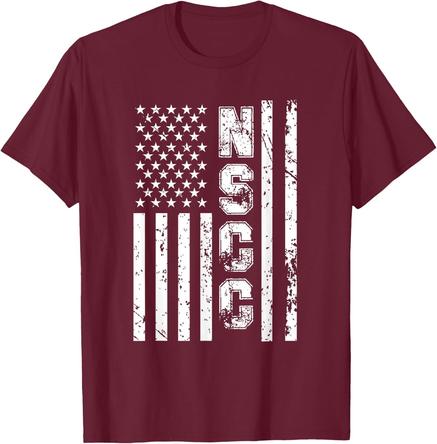 NSCC United States Naval Sea Cadet Corps American Flag T-Shirt - T-Shirt | Maroon