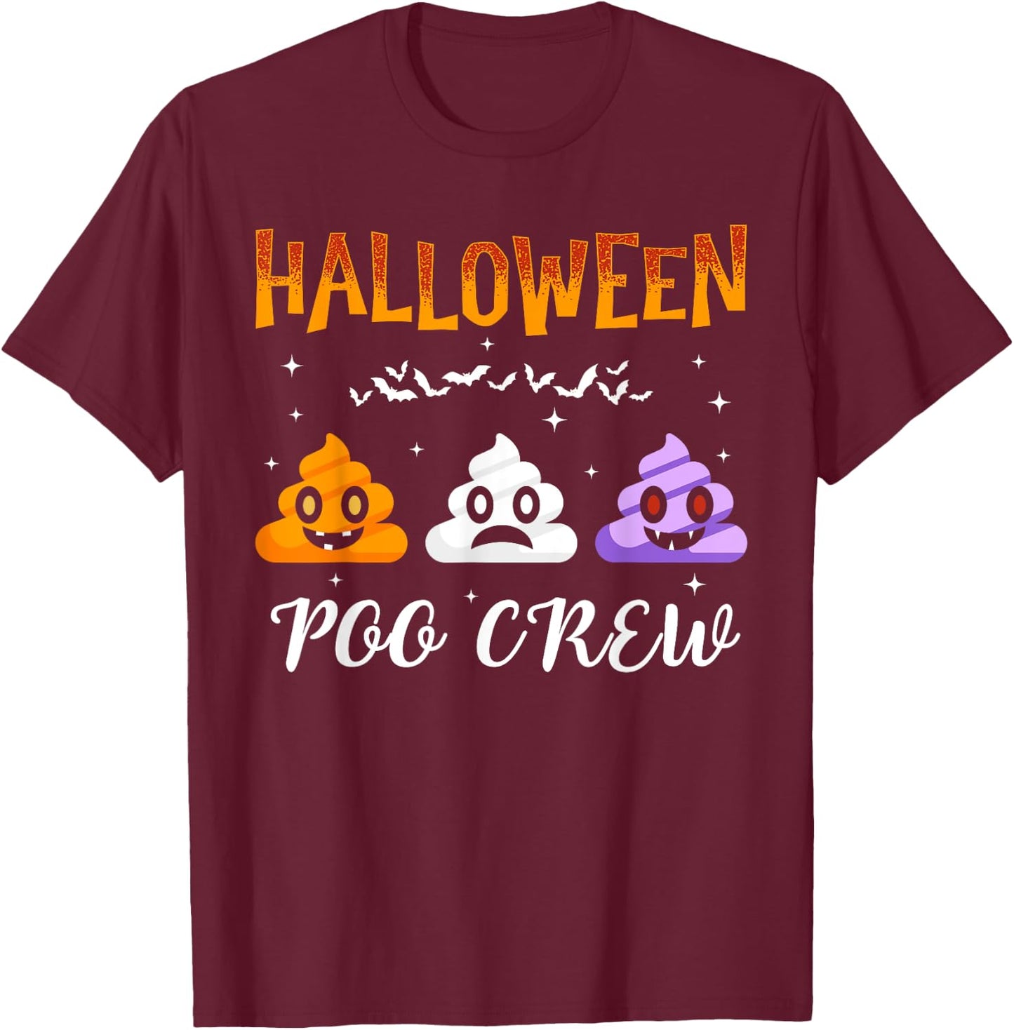 Halloween Poo-Crew Funny Halloween Poop Spooky Squad Crew T-Shirt - T-Shirt | Maroon