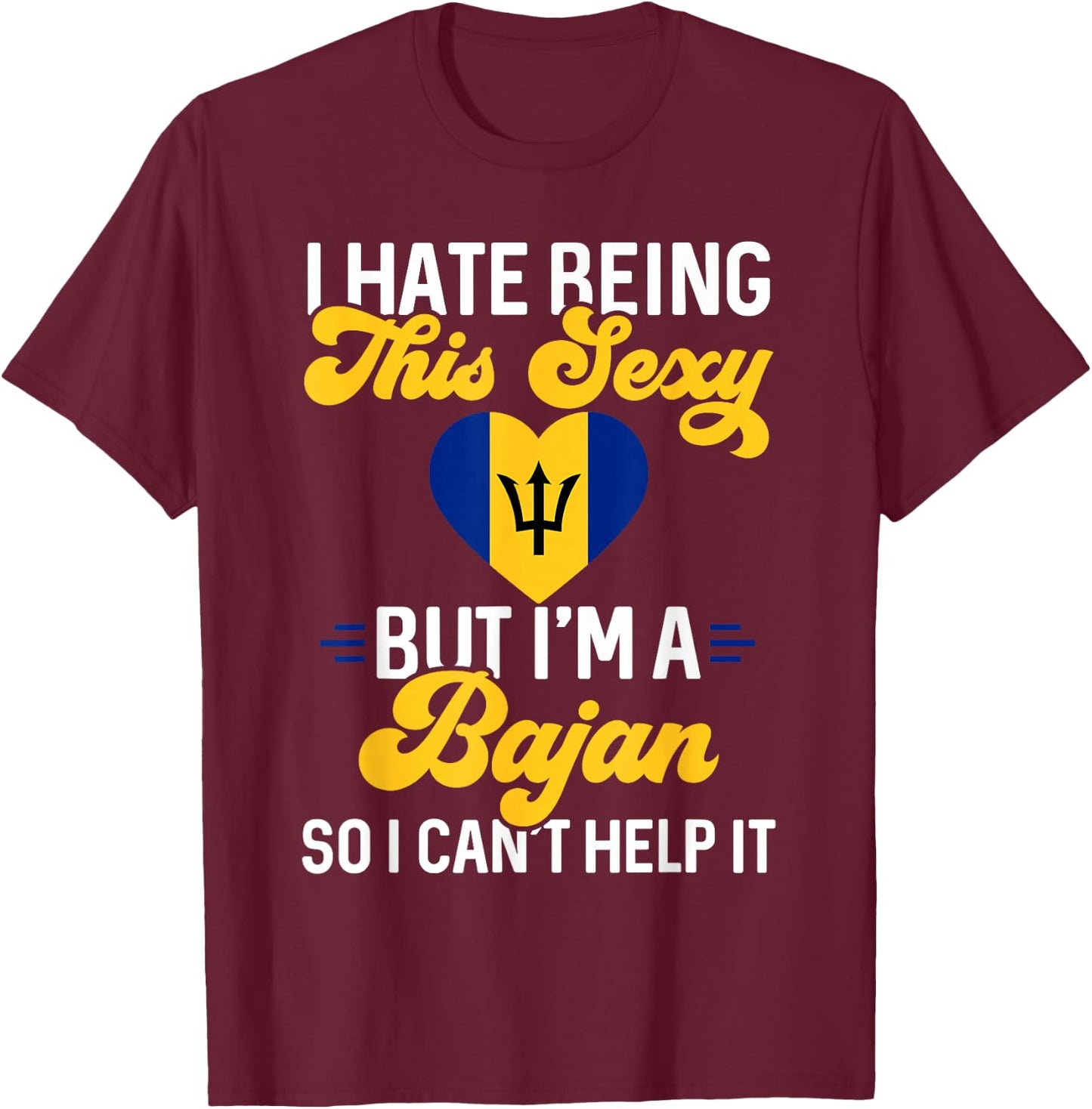 Barbados Flag Barbadian Bajan T-Shirt - T-Shirt | Maroon