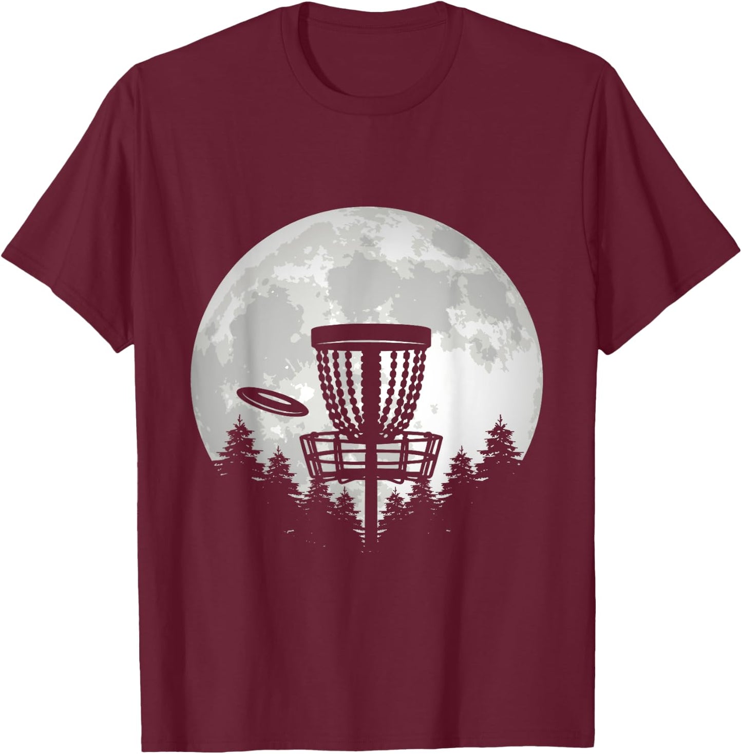 Disc Sport Moon Frolf Flying Disc Golf Player Disc Golf T-Shirt - T-Shirt | Maroon
