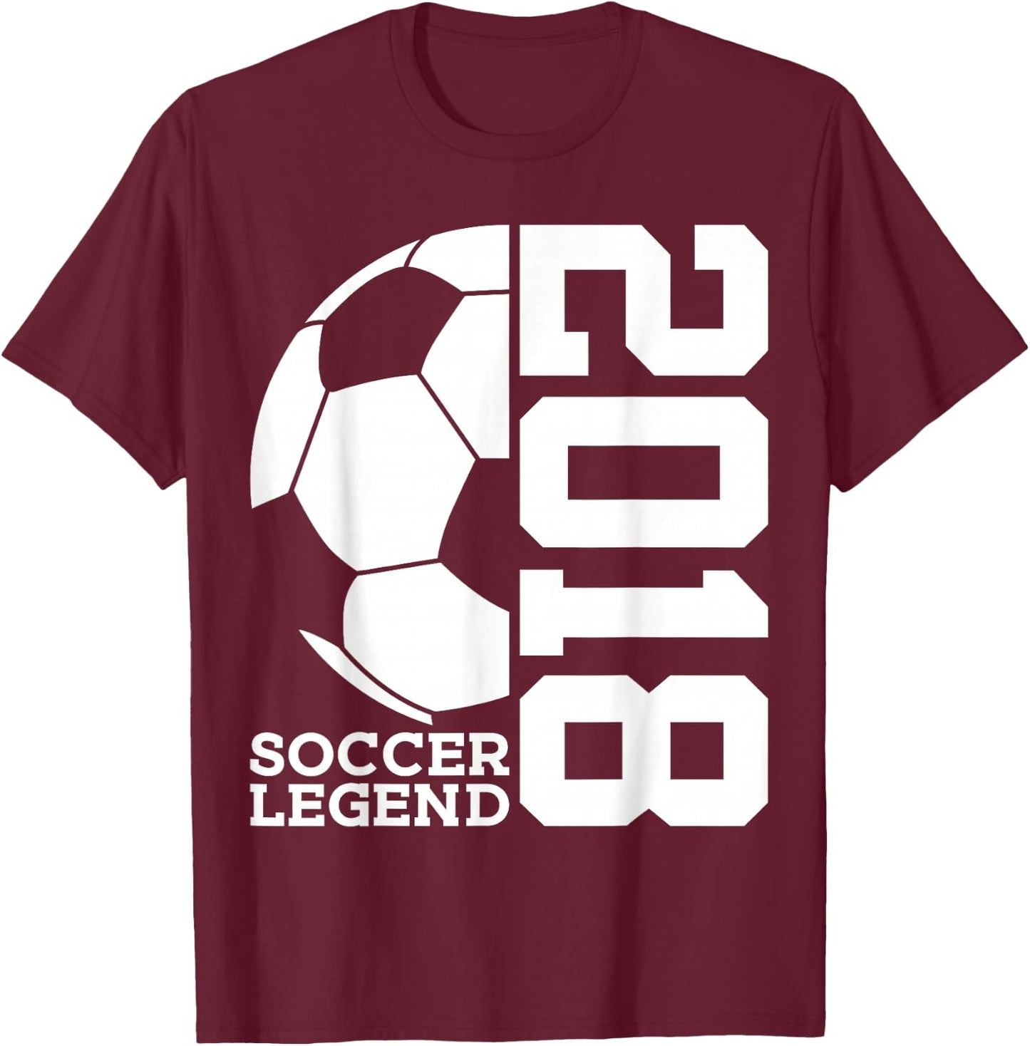 8th Birthday Soccer Legend 2018 T-Shirt - T-Shirt | Maroon