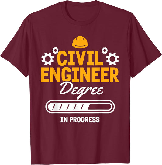 Mechanic Structural Engineering Civil Engineer In Progress T-Shirt - T-Shirt | Maroon