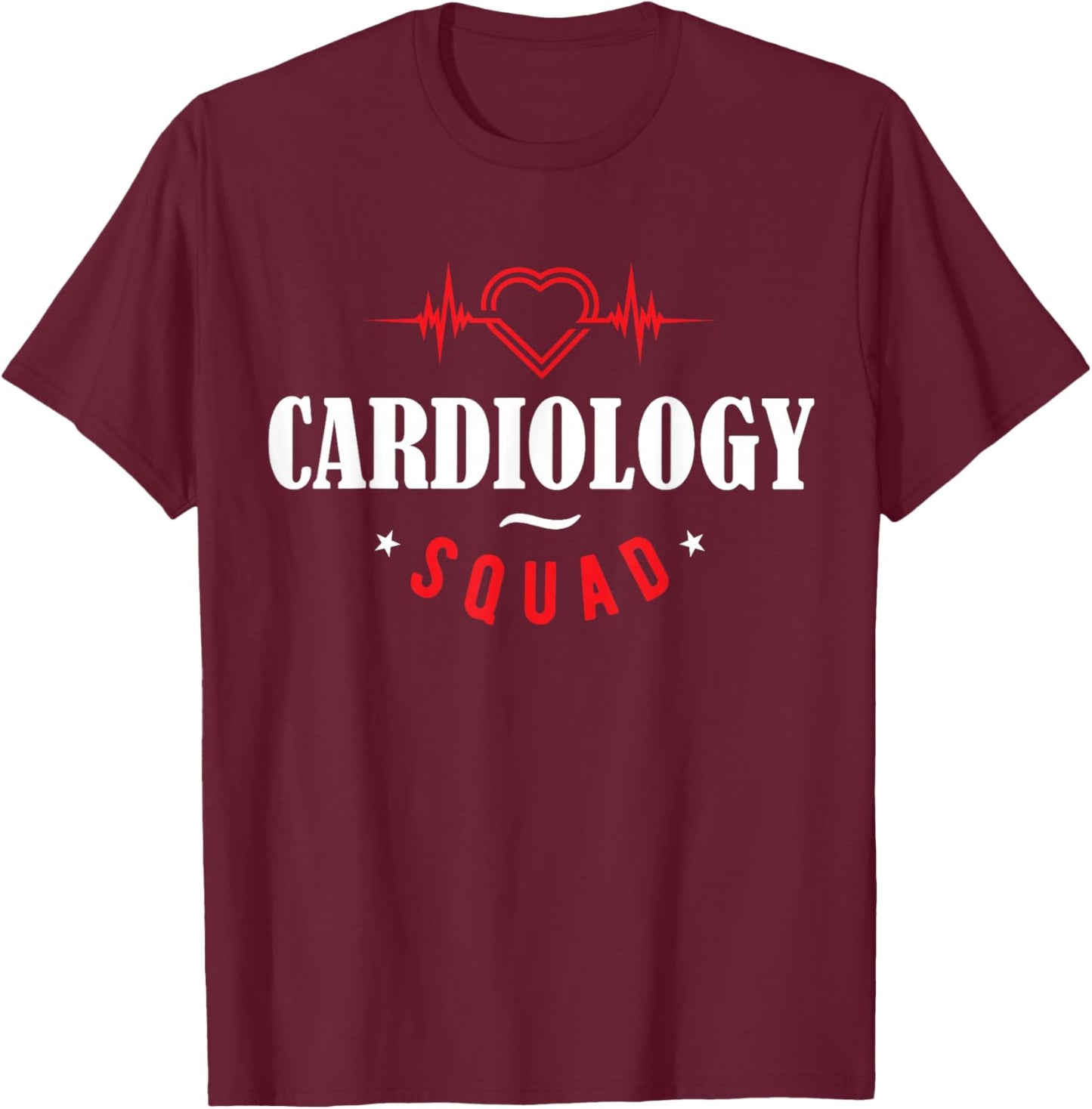 Cardiology Nurse Graphic - Cardiology Squad T-Shirt - T-Shirt | Maroon