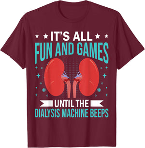 Renal Dialysis Nurse T-Shirt - T-Shirt | Maroon