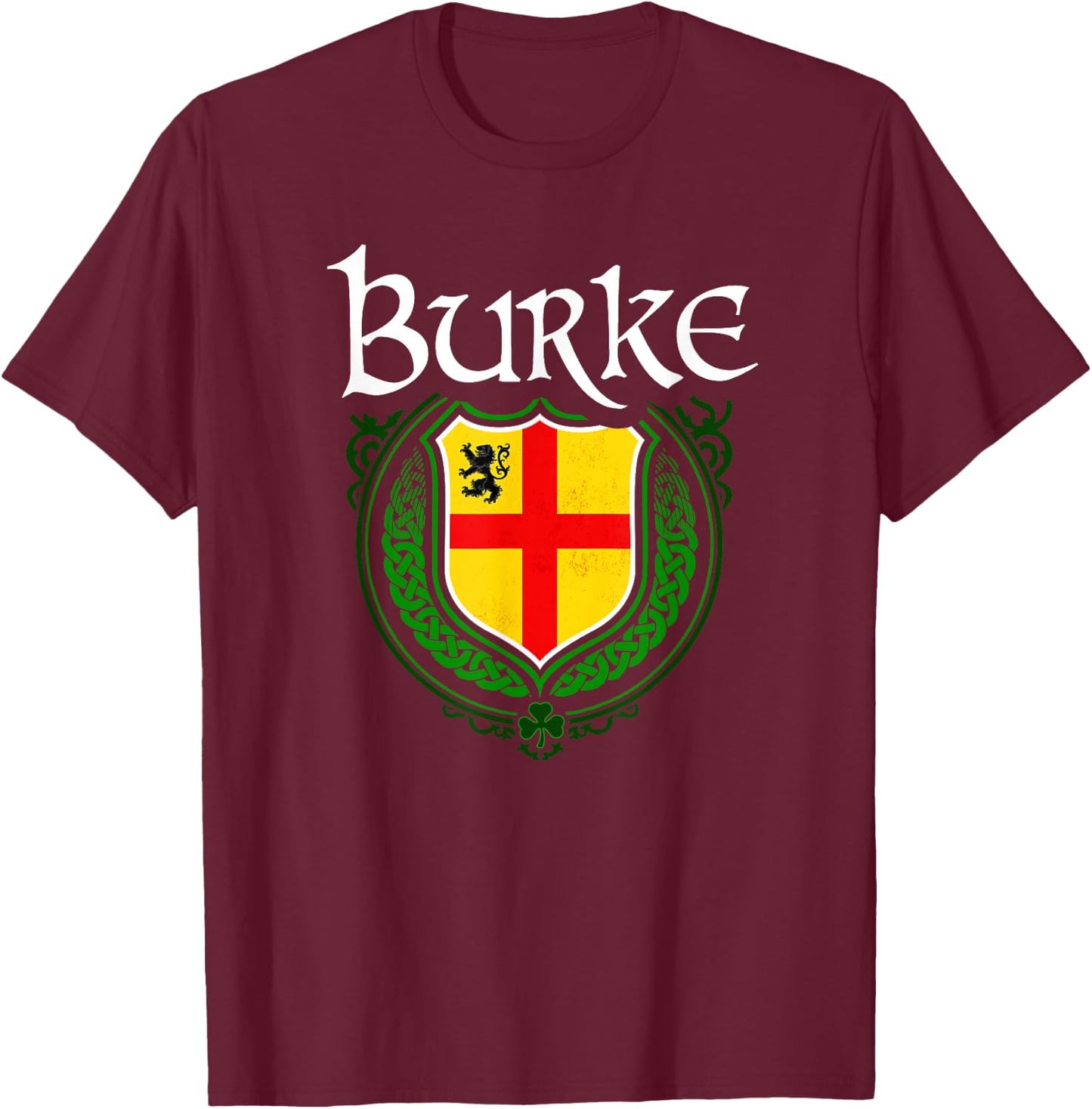 Burke Surname Irish Clan Tartan Badge Ireland T-Shirt - T-Shirt | Maroon